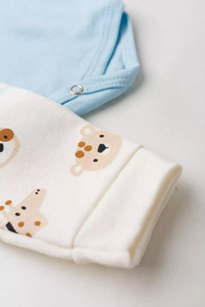 Conjunto Body para Bebê Menino Bichinhos Divertidos Azul