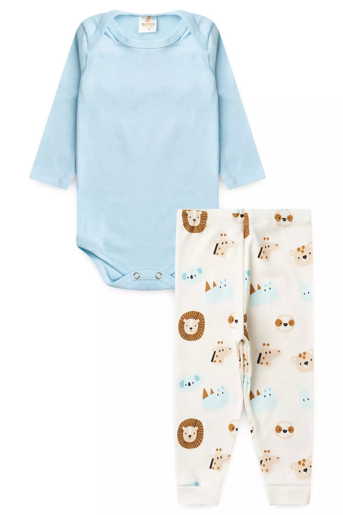Conjunto Body para Bebê Menino Bichinhos Divertidos Azul