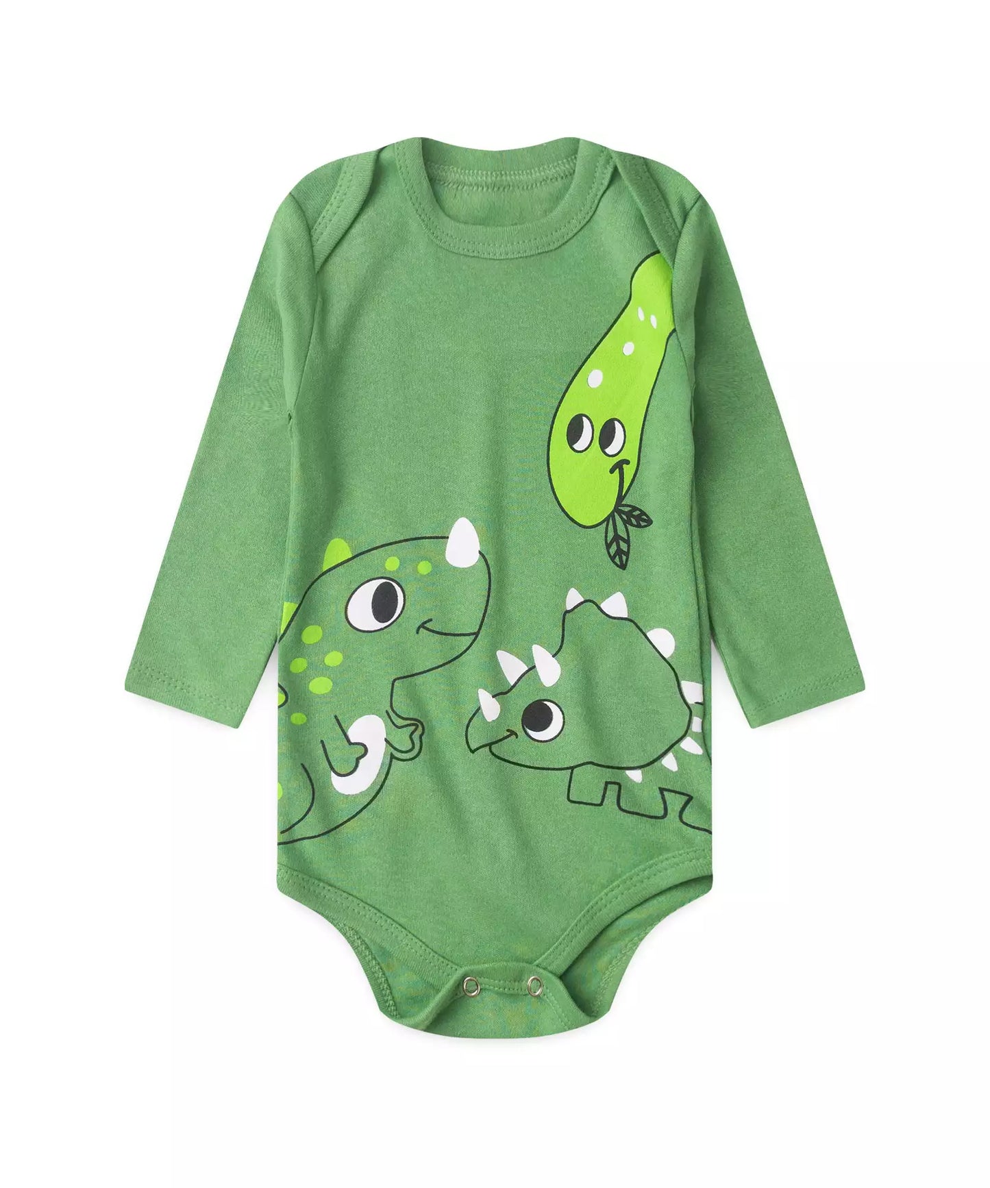 Conjunto Body para Bebê Menino Dino Divertido Verde