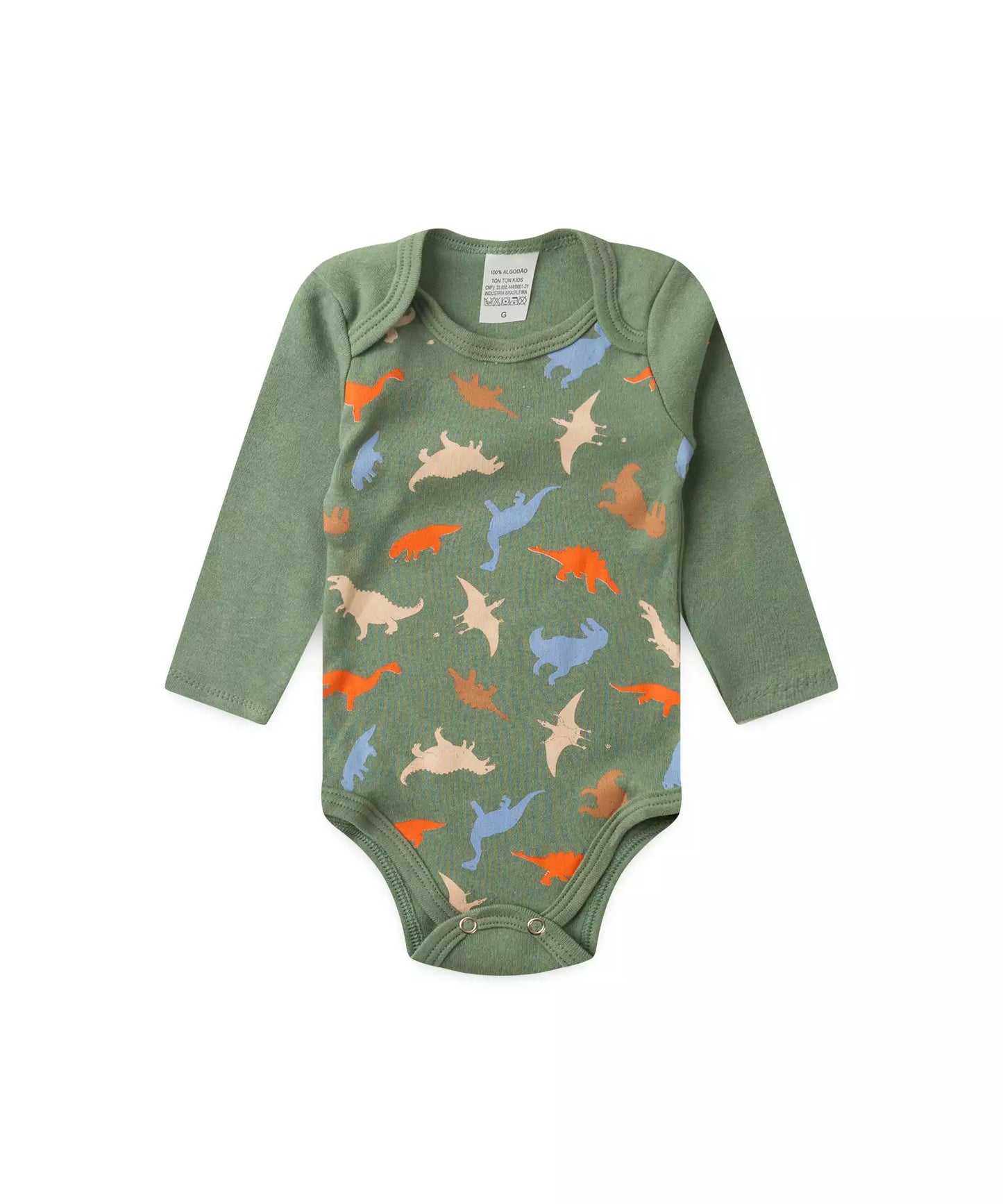 Conjunto Body para Bebê Menino Dinossauro Verde