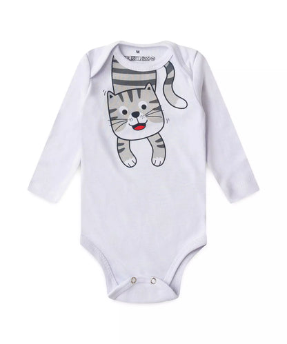 Conjunto Body para Bebê Menino Gatinho Branco