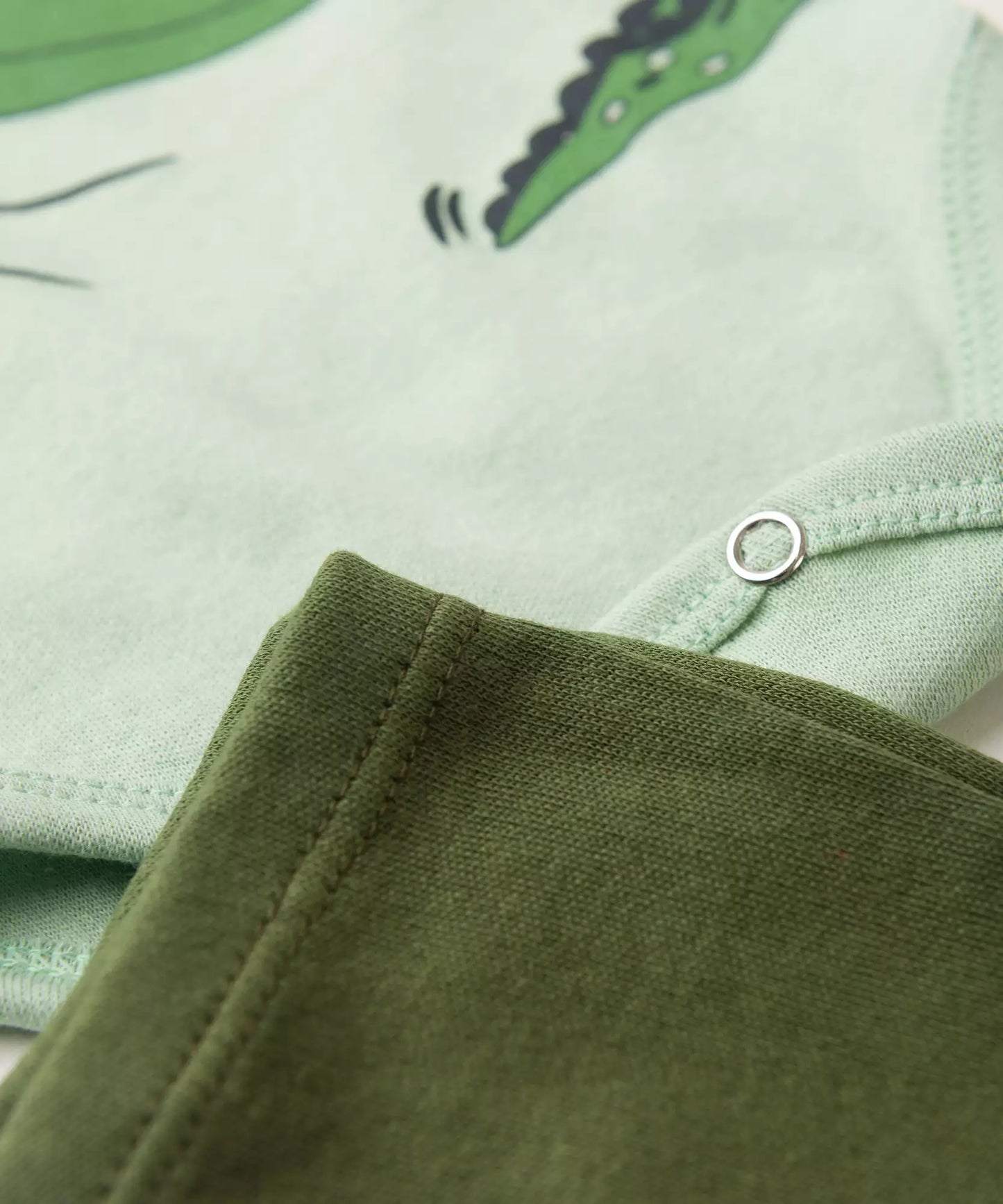 Conjunto Body para Bebê Menino Jacaré Verde