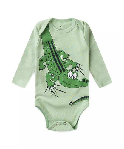 Conjunto Body para Bebê Menino Jacaré Verde