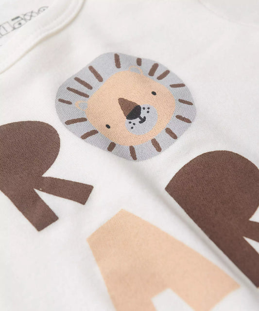 Conjunto Body para Bebê Menino Leãozinho Off White