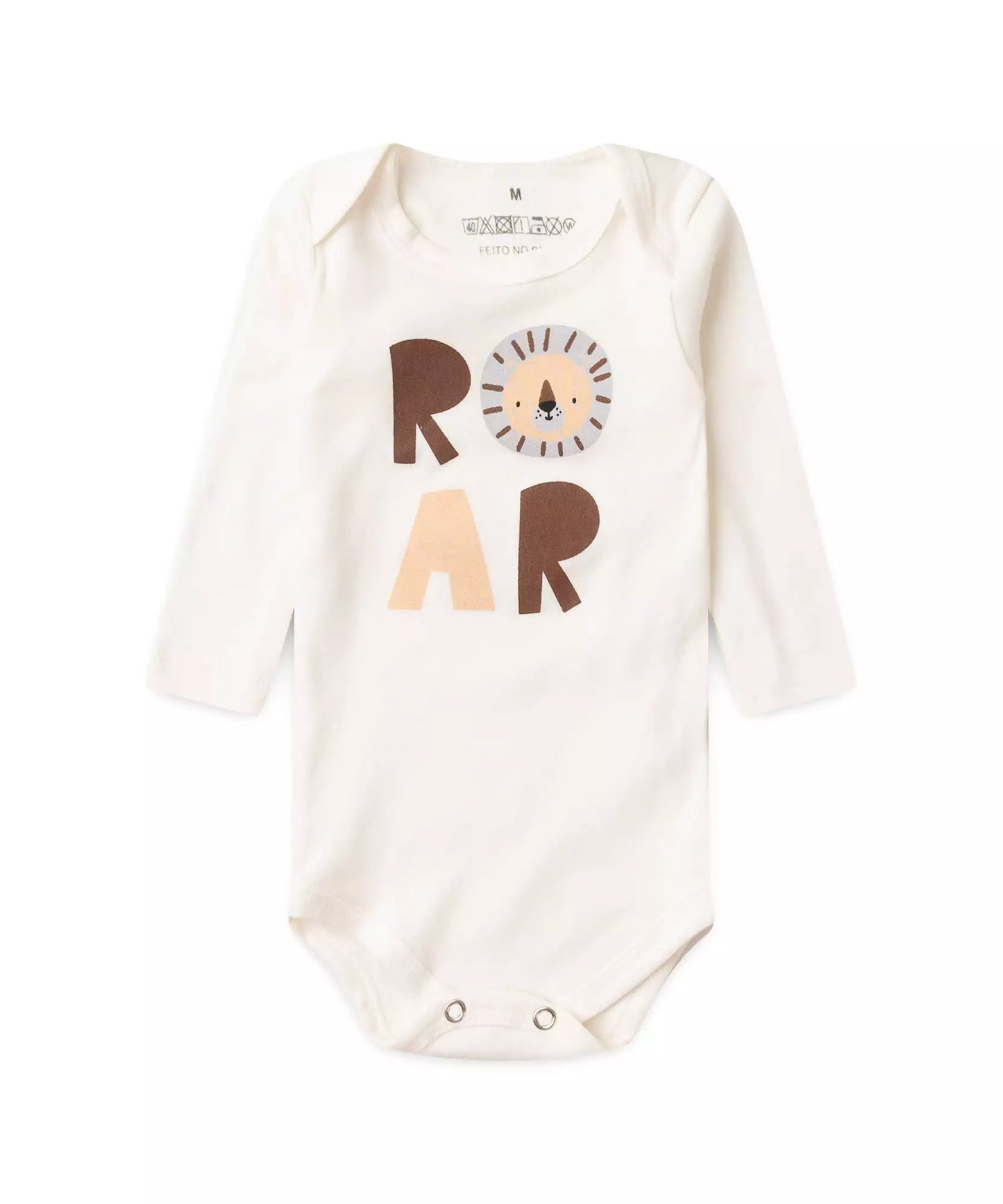Conjunto Body para Bebê Menino Leãozinho Off White