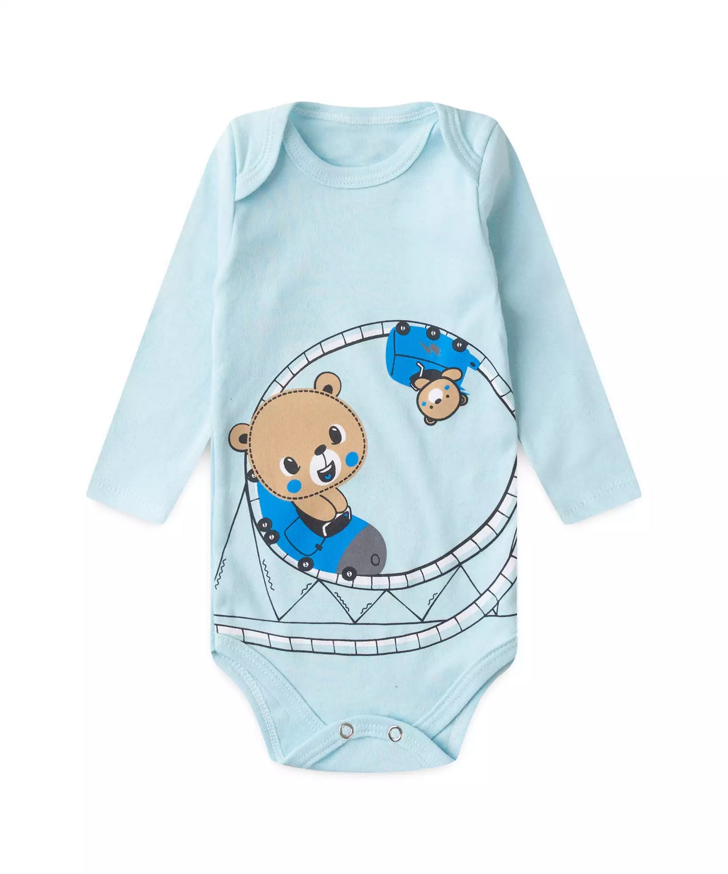 Conjunto Body para Bebê Menino Montanha Russa Azul