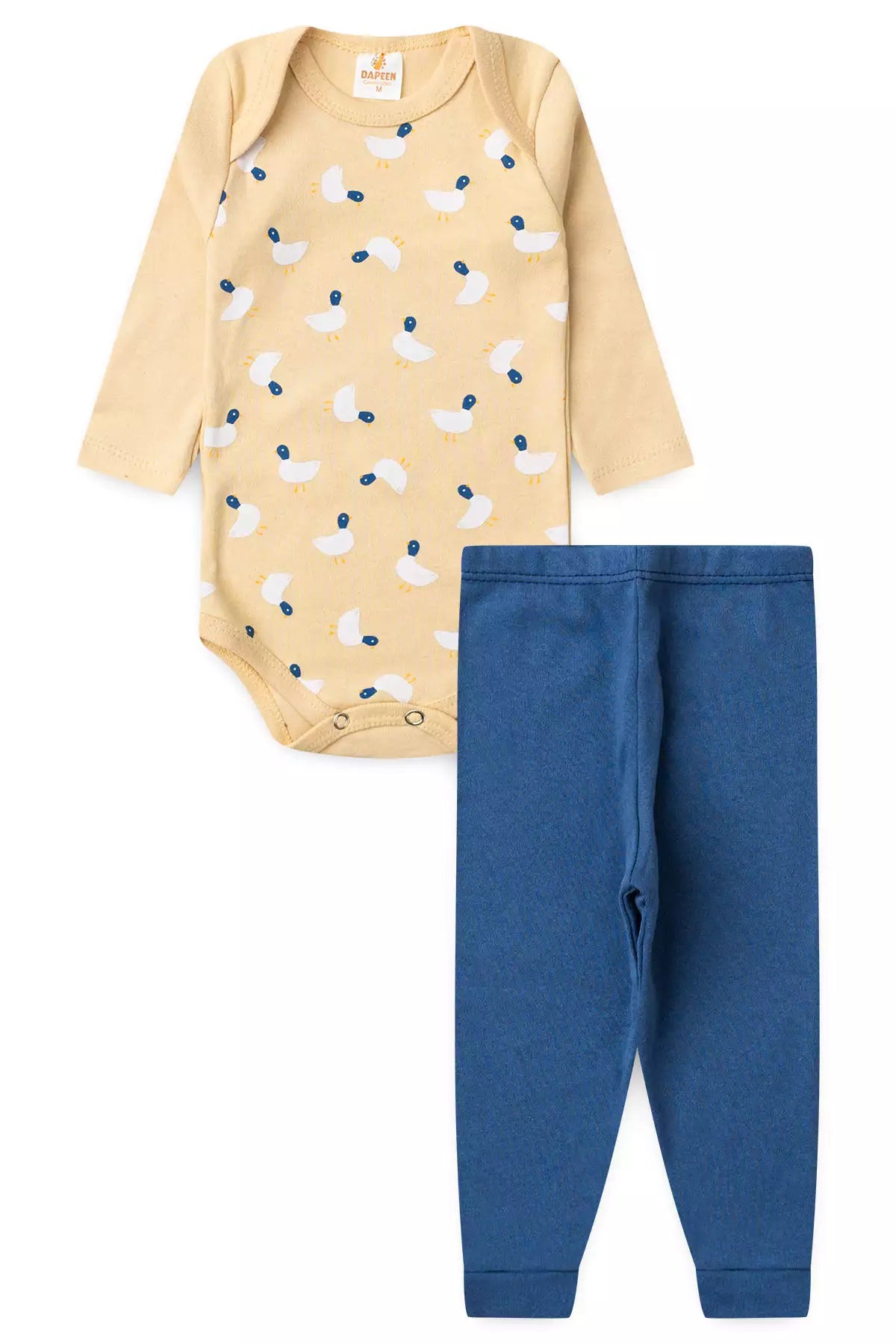 Conjunto Body para Bebê Menino Patinho Encantado Marfim