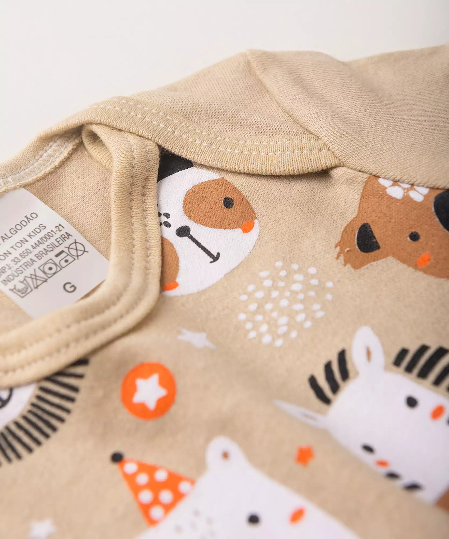 Conjunto Body para Bebê Menino Safari Marfim