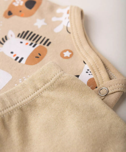 Conjunto Body para Bebê Menino Safari Marfim