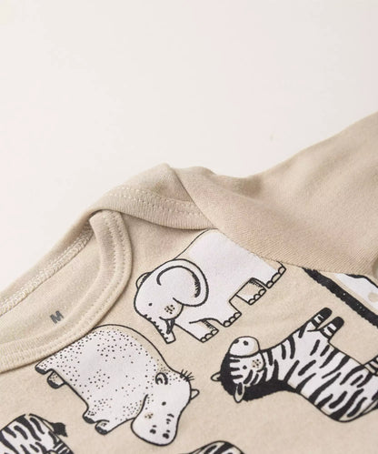 Conjunto Body para Bebê Menino Safari Marrom