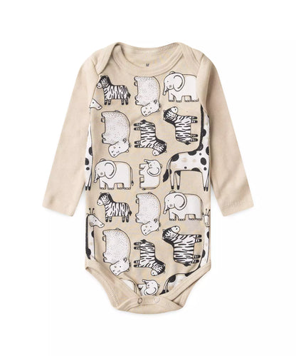 Conjunto Body para Bebê Menino Safari Marrom