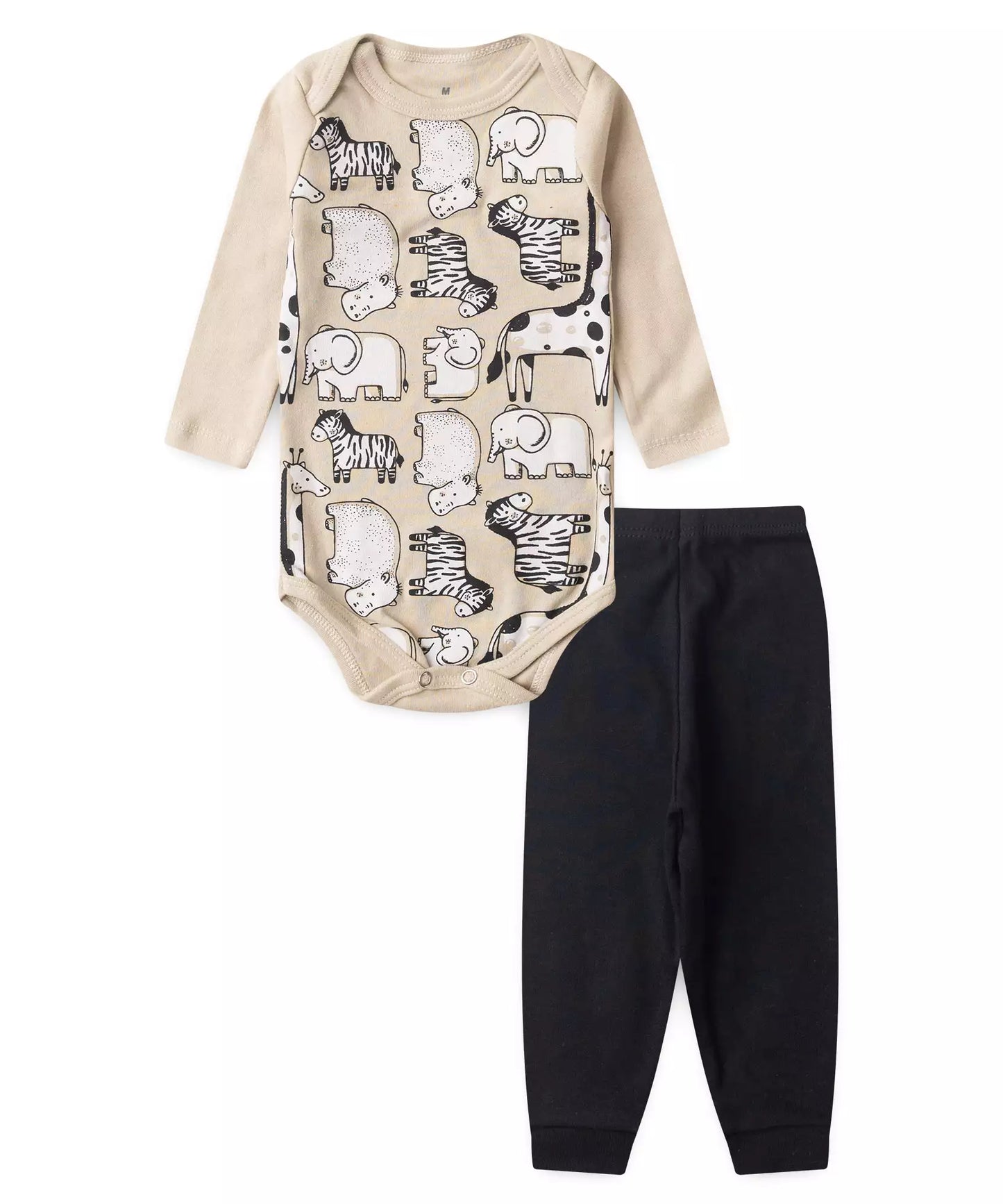 Conjunto Body para Bebê Menino Safari Marrom