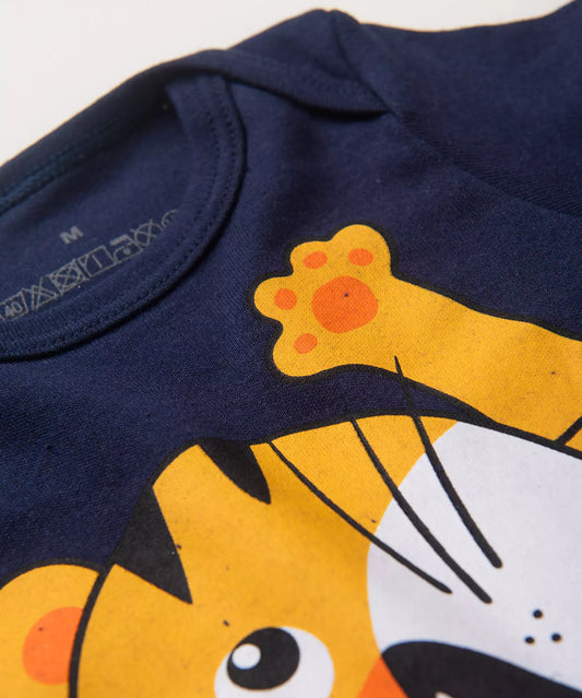 Conjunto Body para Bebê Menino Tigrinho Marinho