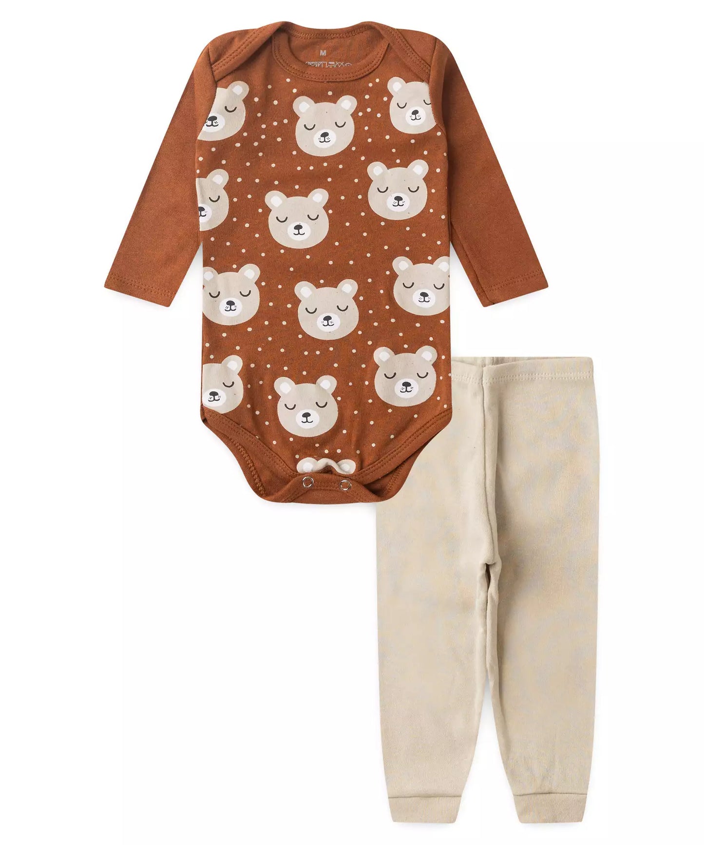 Conjunto Body para Bebê Menino Ursinho Marrom