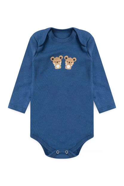 Conjunto Body para Bebê Menino Ursinhos Companheiros Azul