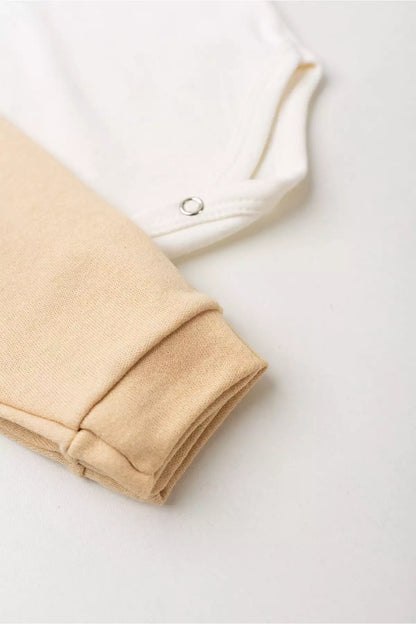 Conjunto Body para Bebê Unissex Ursinho Viajante Marfim