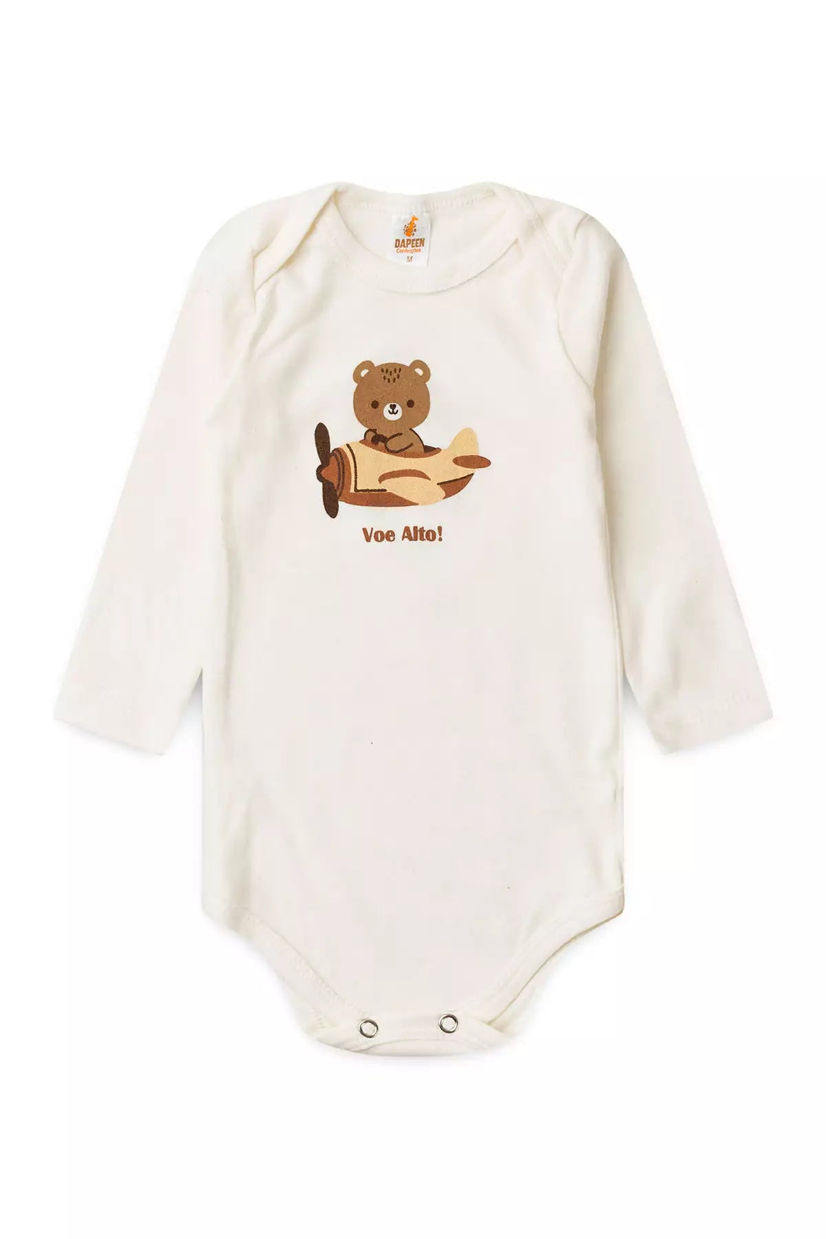 Conjunto Body para Bebê Unissex Ursinho Viajante Marfim