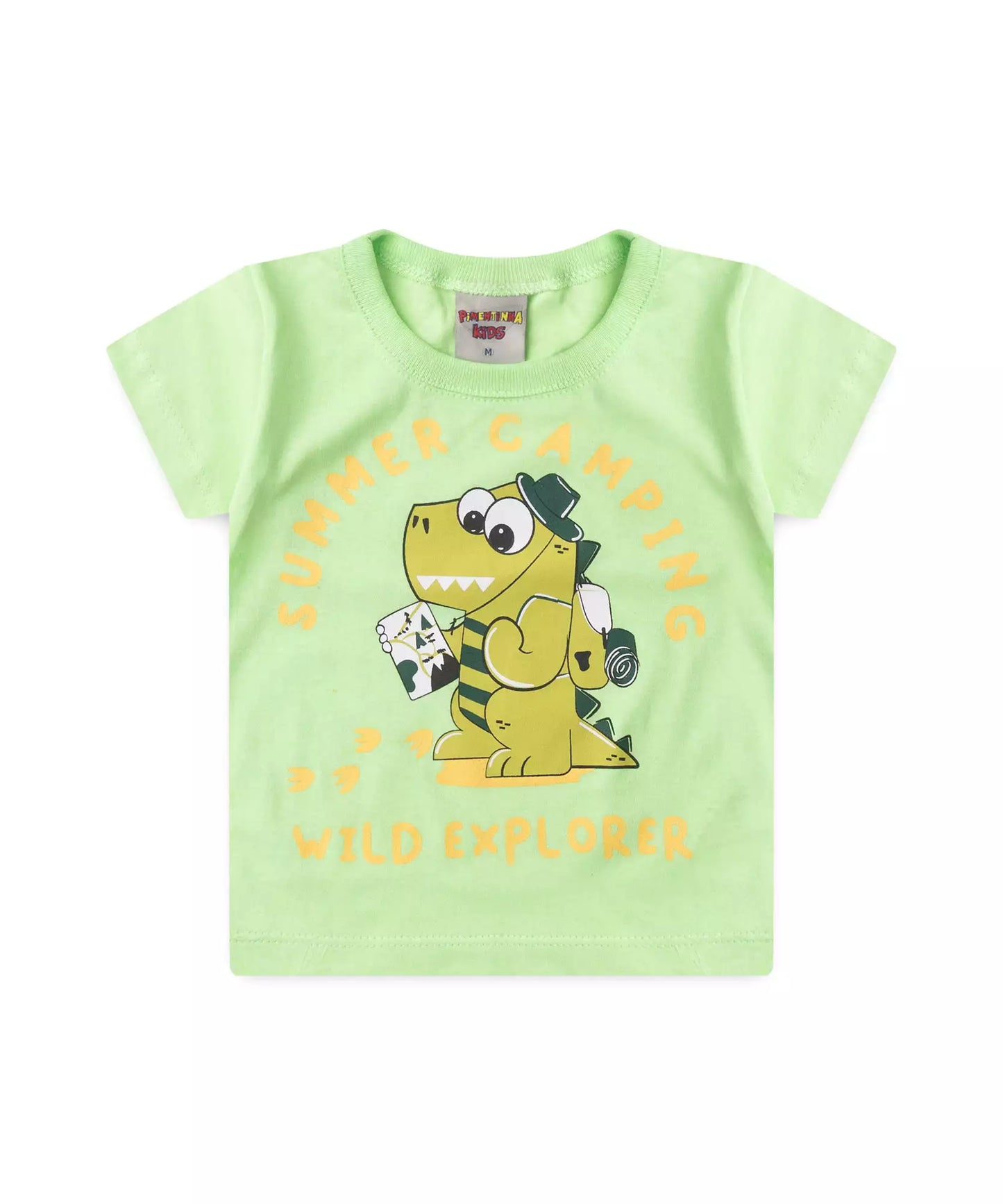 Conjunto Curto Bebê Menino Acampamento Dino Verde