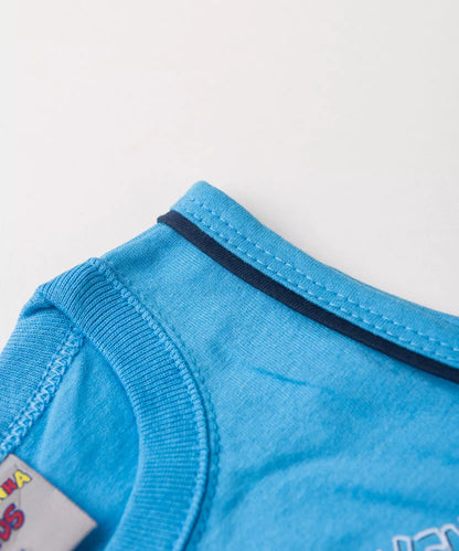 Conjunto Curto Bebê Menino Aventura Marinha Azul