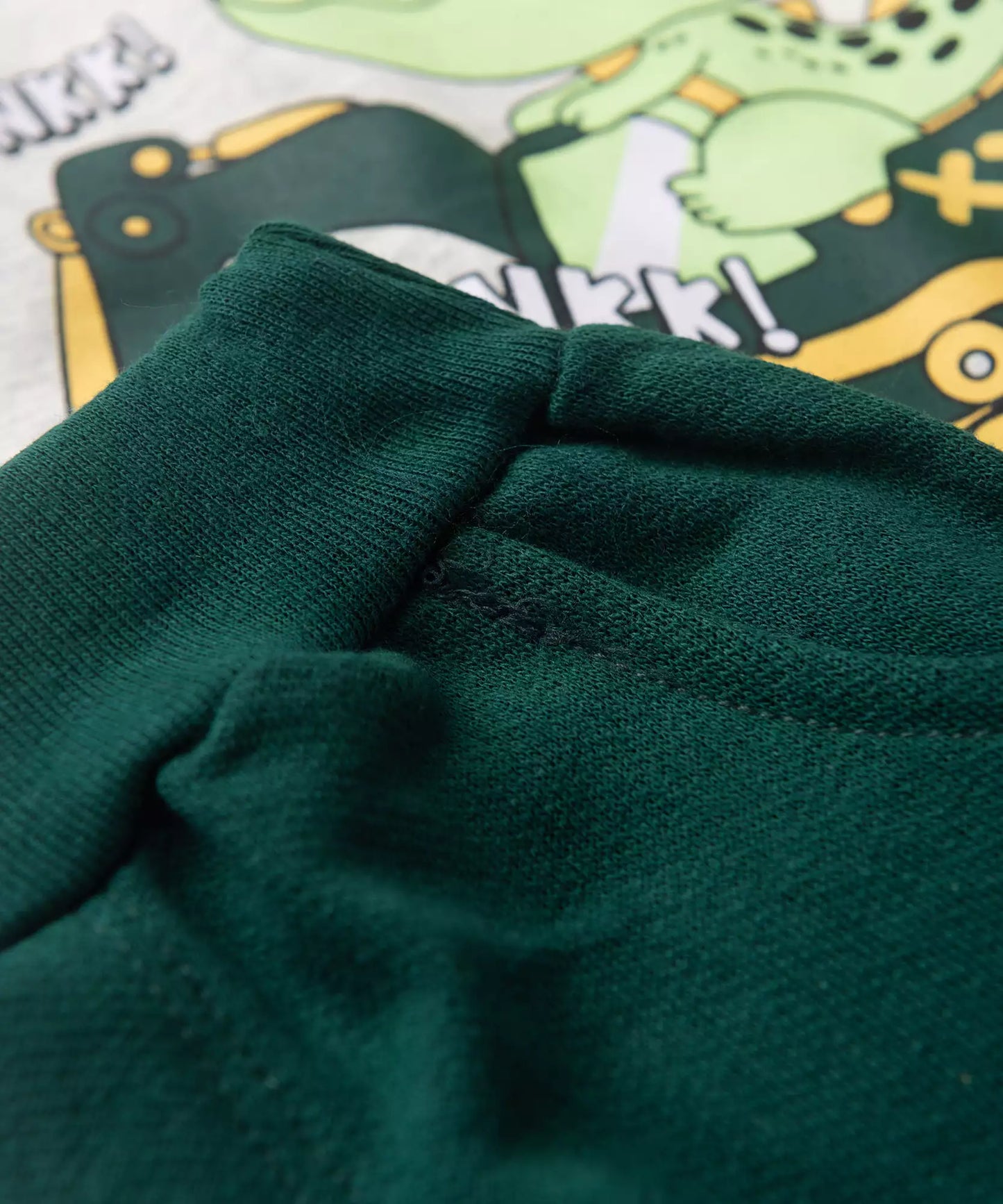 Conjunto Curto Bebê Menino Dino no Trator Mescla