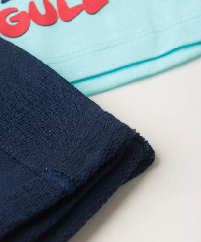 Conjunto Curto Bebê Menino Little Captain Azul