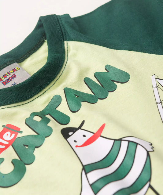 Conjunto Curto Bebê Menino Little Captain Verde