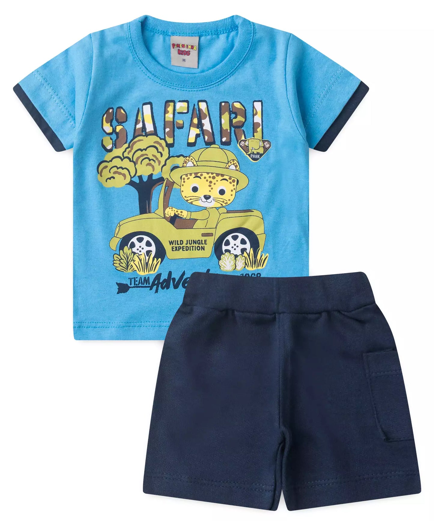 Conjunto Curto Bebê Menino Safari Adventure Azul