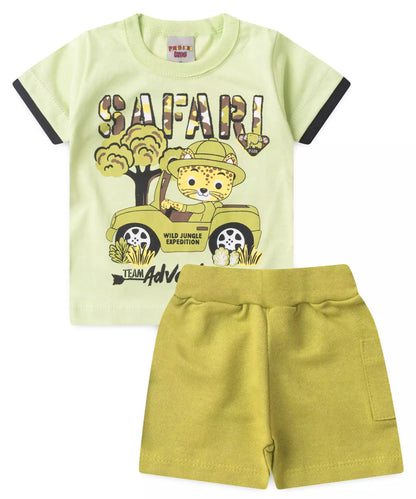Conjunto Curto Bebê Menino Safari Adventure Verde
