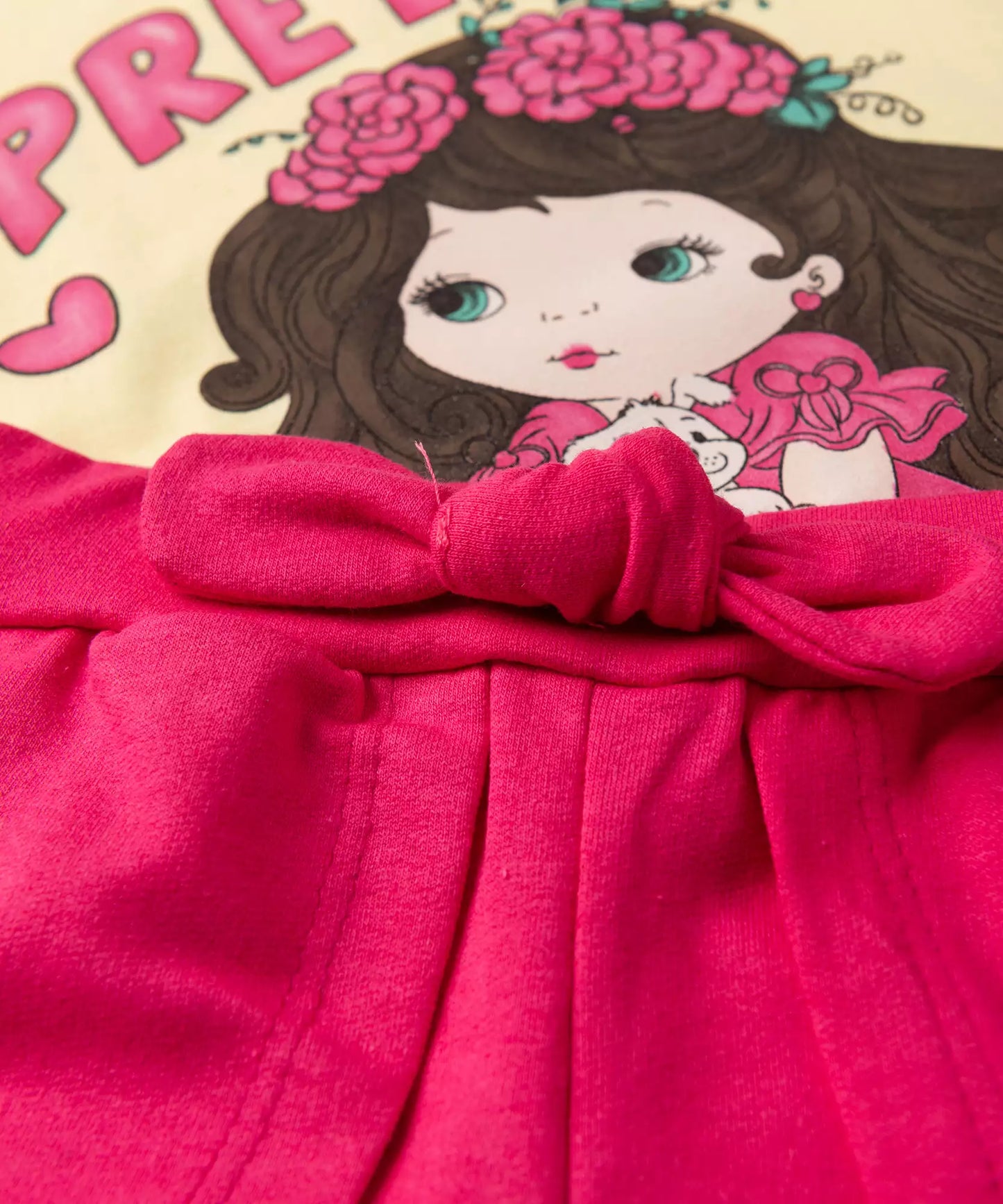 Conjunto Curto Infantil Feminino Bonequinha Amarelo