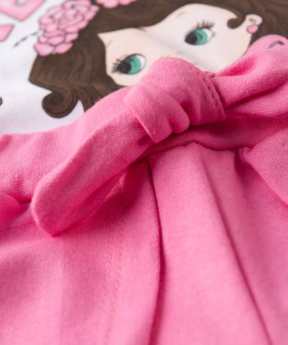 Conjunto Curto Infantil Feminino Bonequinha Branco