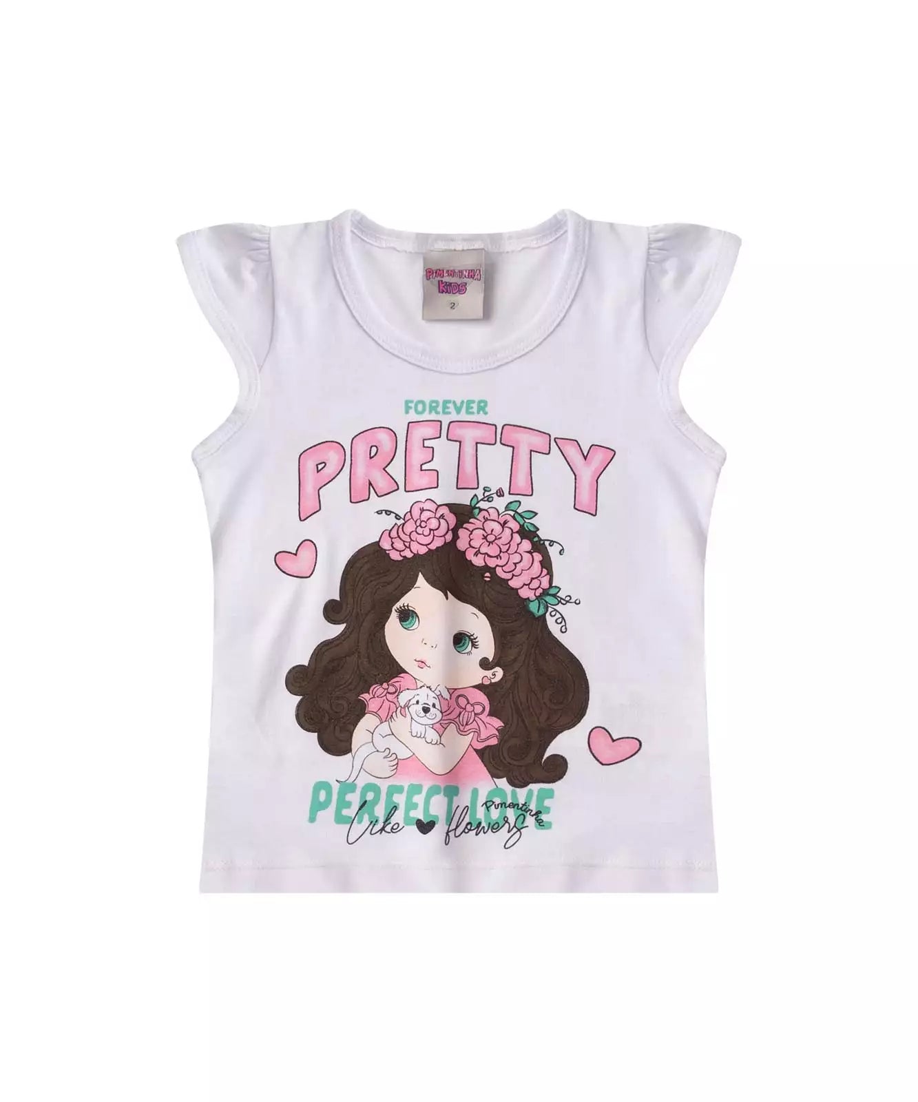 Conjunto Curto Infantil Feminino Bonequinha Branco