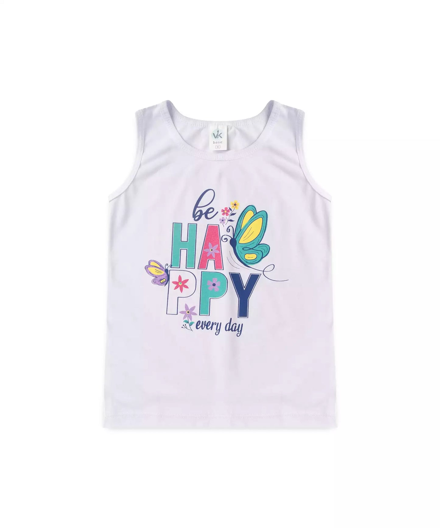 Conjunto Curto Infantil Feminino Borboleta Branco