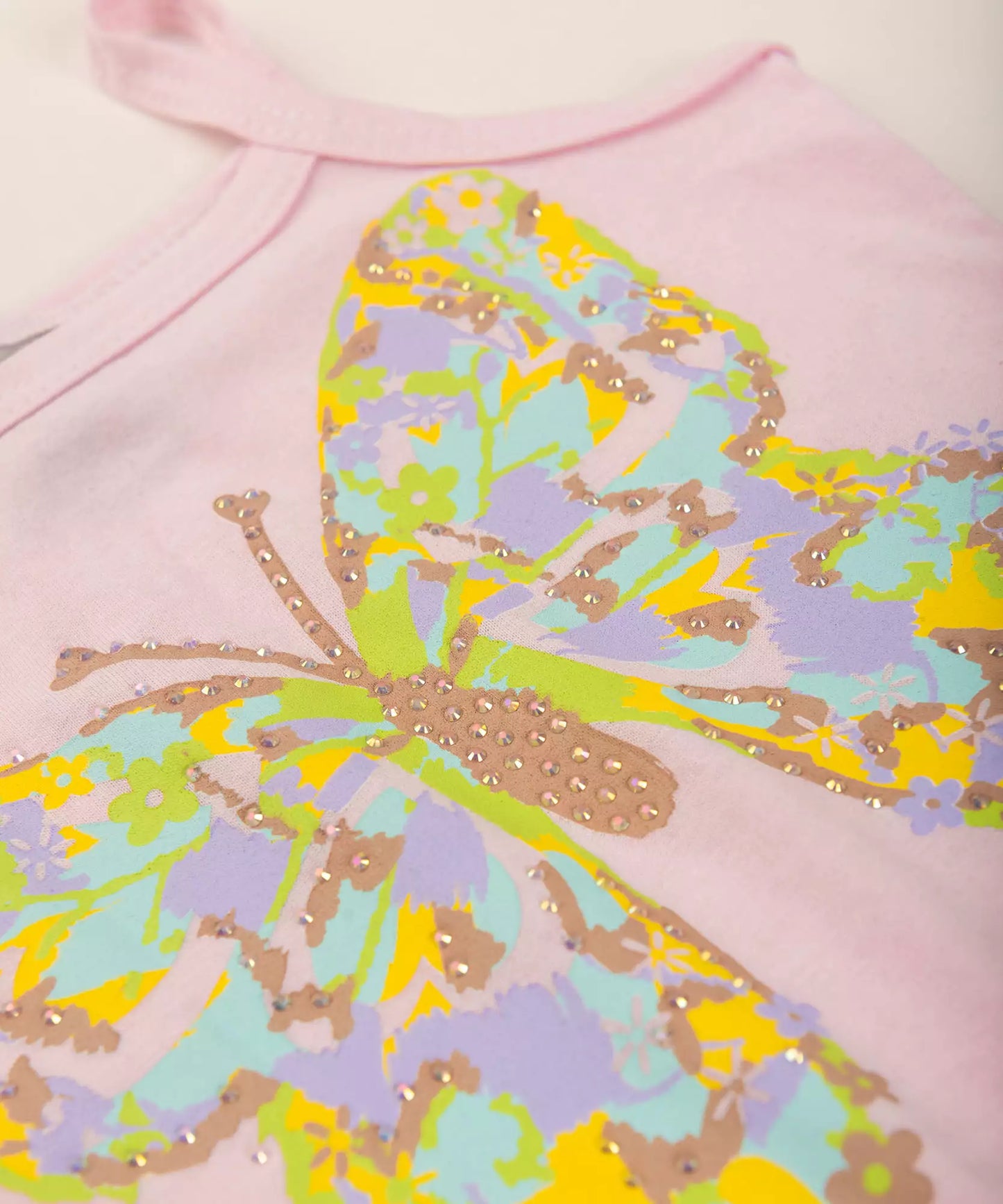 Conjunto Curto Infantil Feminino Borboleta Rosa