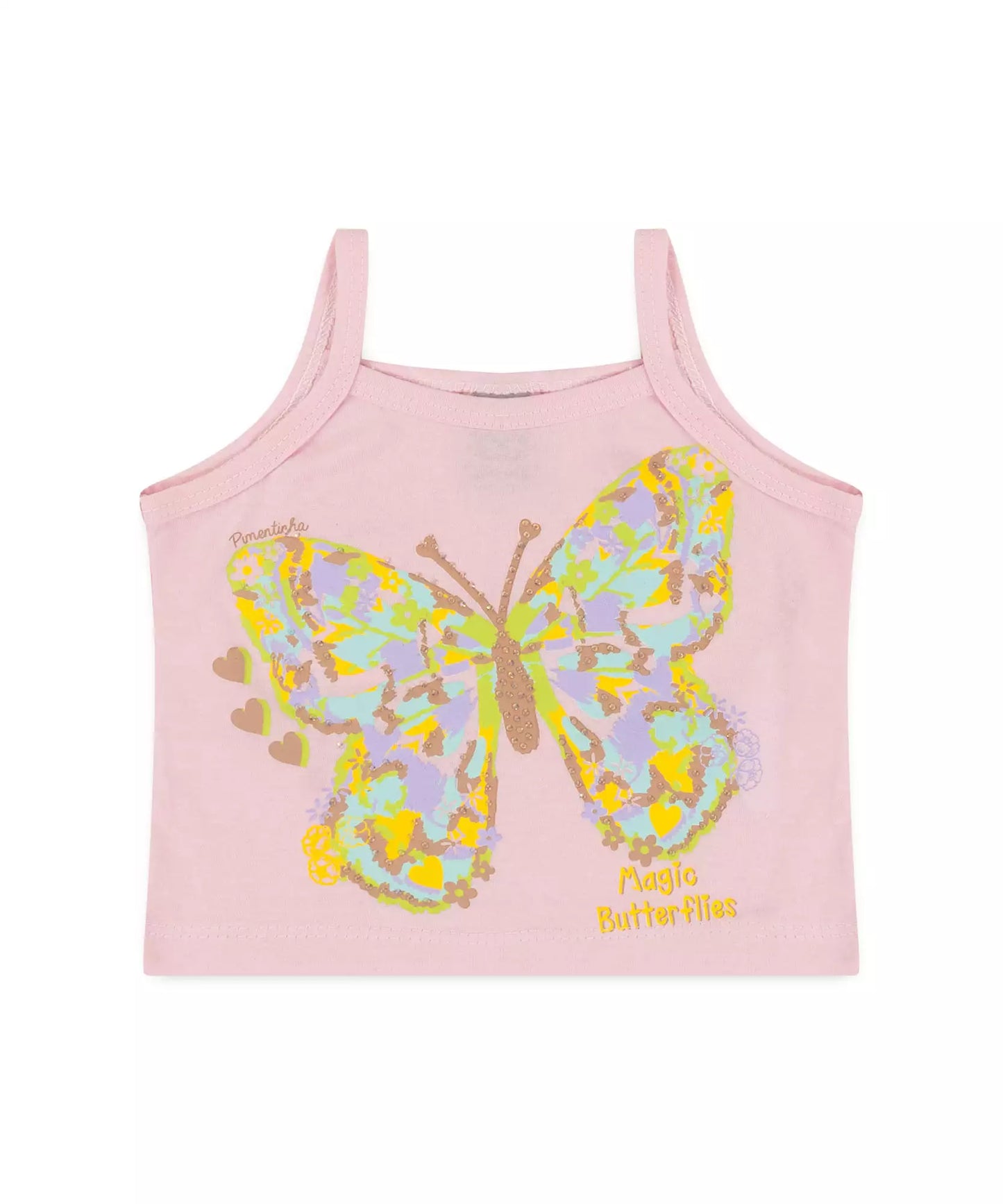Conjunto Curto Infantil Feminino Borboleta Rosa