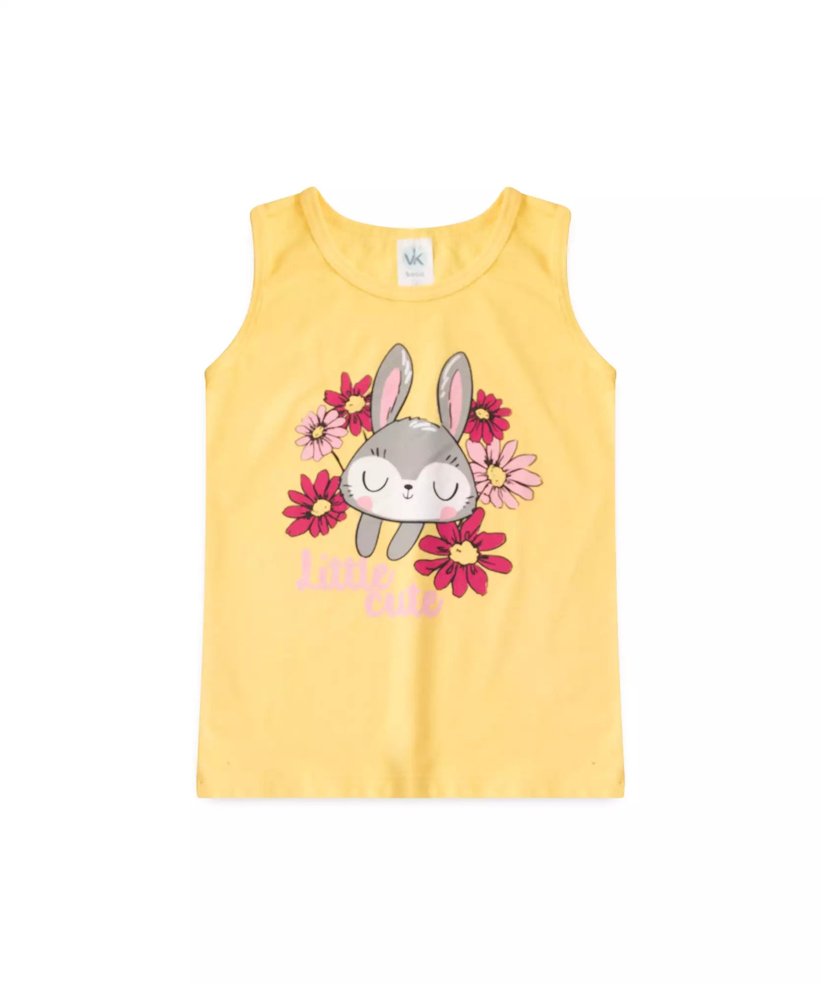 Conjunto Curto Infantil Feminino Coelho Amarelo