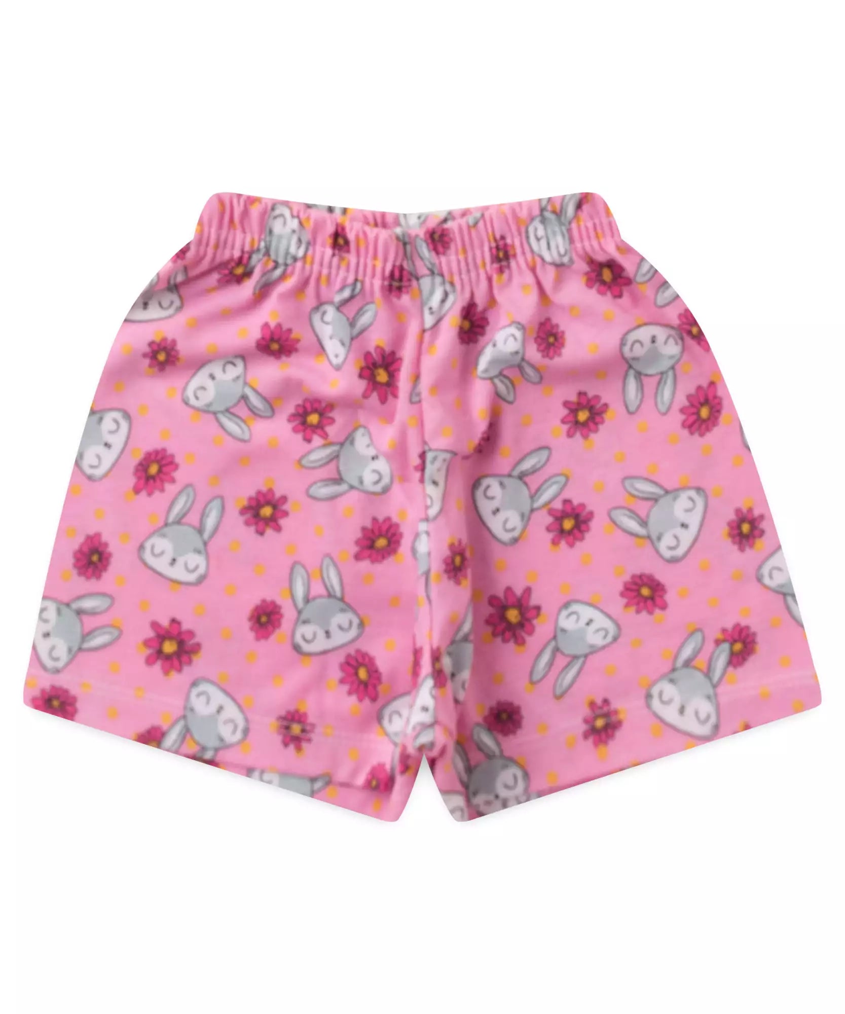 Conjunto Curto Infantil Feminino Coelho Amarelo