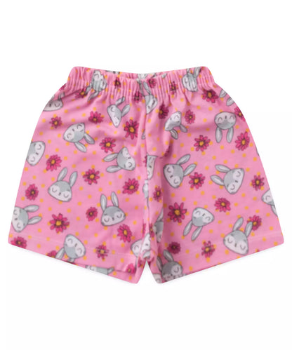 Conjunto Curto Infantil Feminino Coelho Amarelo