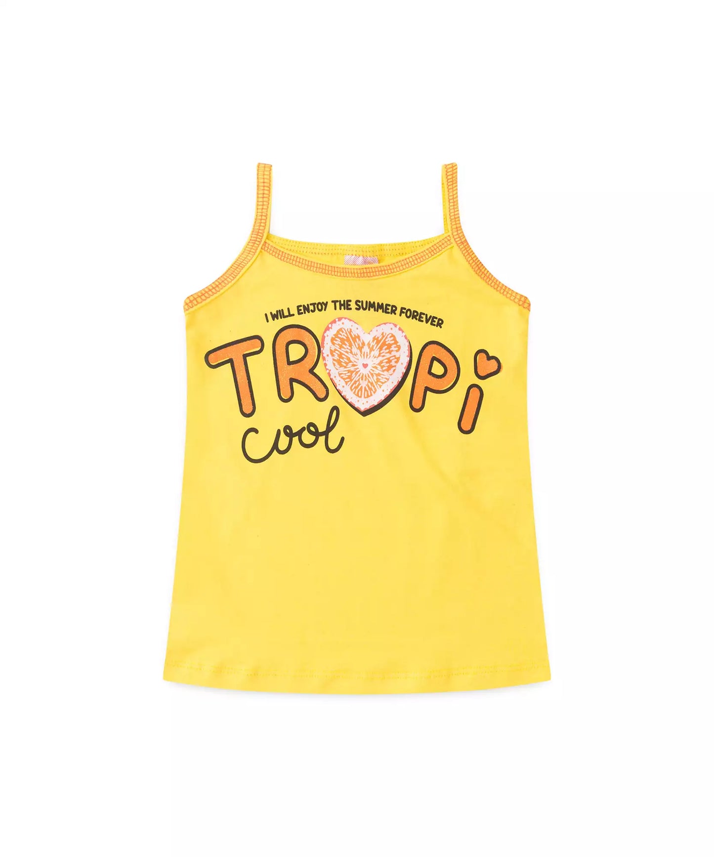 Conjunto Curto Infantil Feminino Coração Amarelo