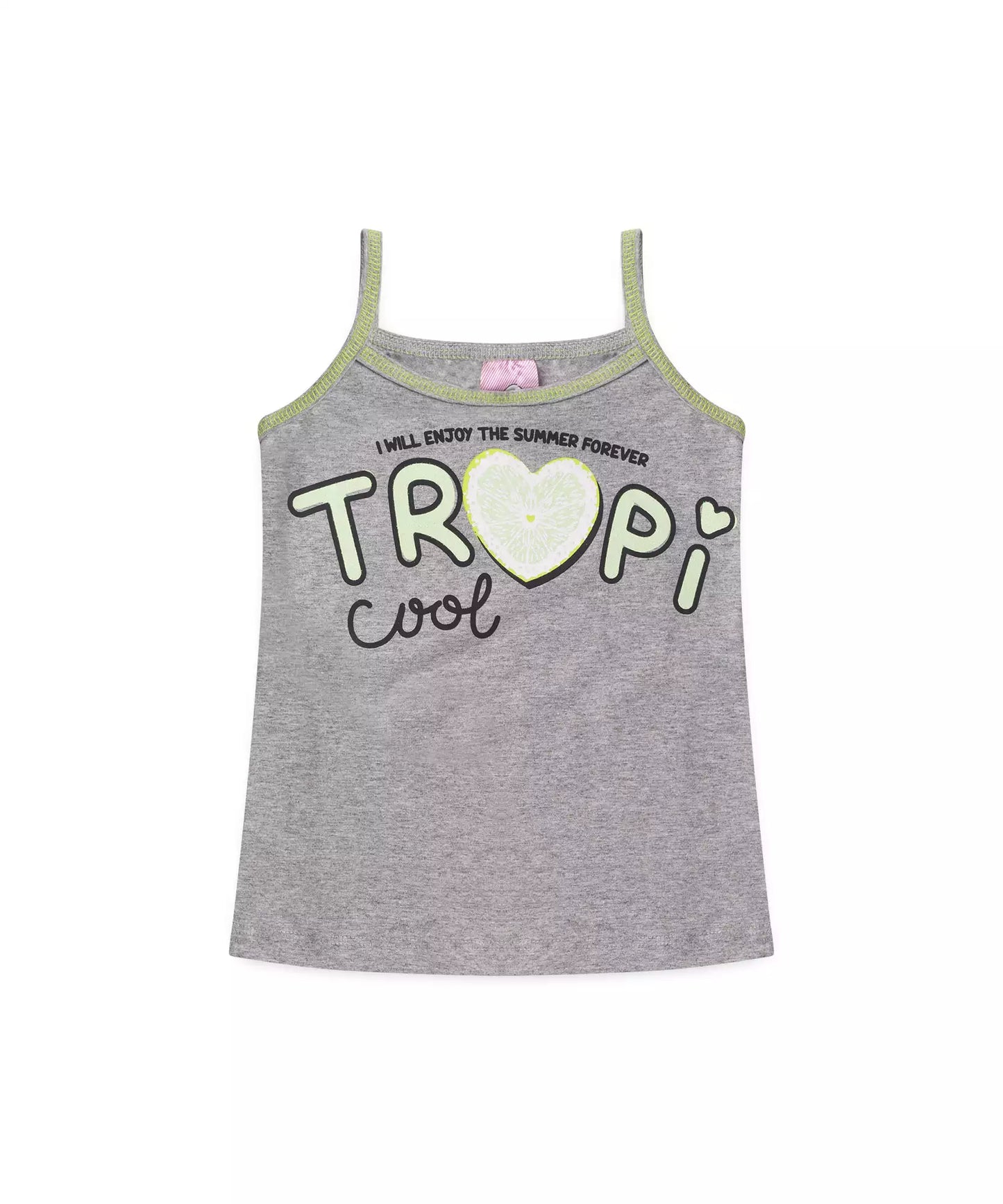 Conjunto Curto Infantil Feminino Coração Mescla