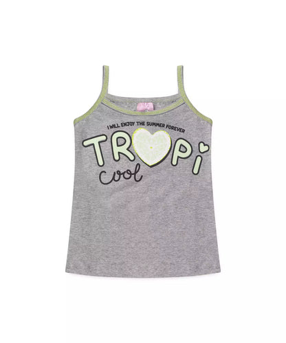 Conjunto Curto Infantil Feminino Coração Mescla