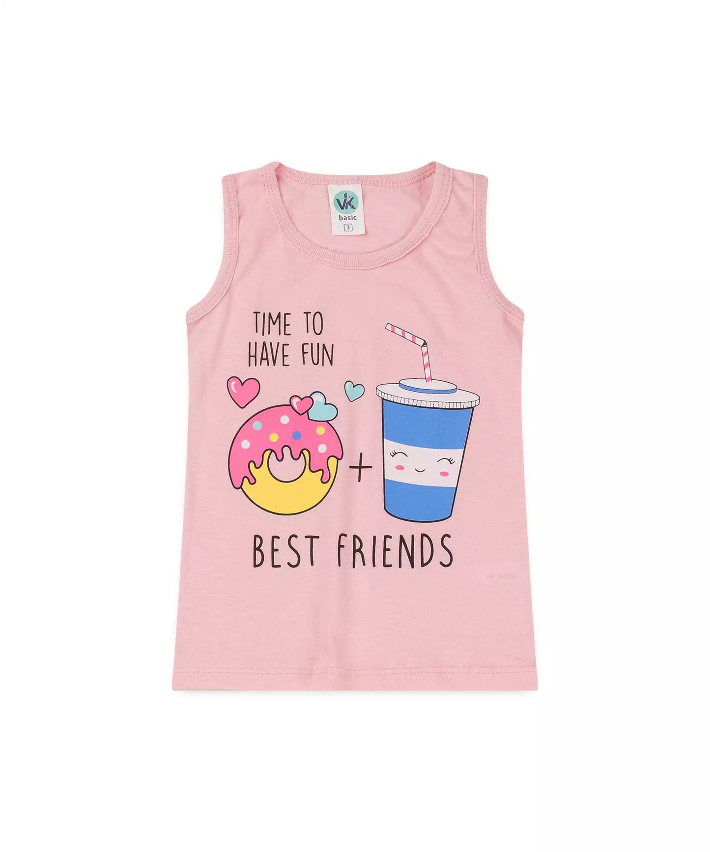Conjunto Curto Infantil Feminino Donut Rosa