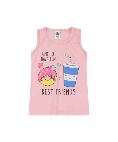 Conjunto Curto Infantil Feminino Donut Rosa