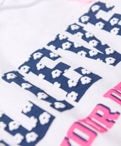 Conjunto Curto Infantil Feminino no Estampado no Branco