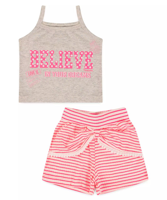 Conjunto Curto Infantil Feminino Mescla Estampado