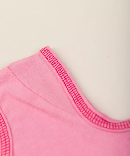 Conjunto Curto Infantil Feminino Rosa Estampado