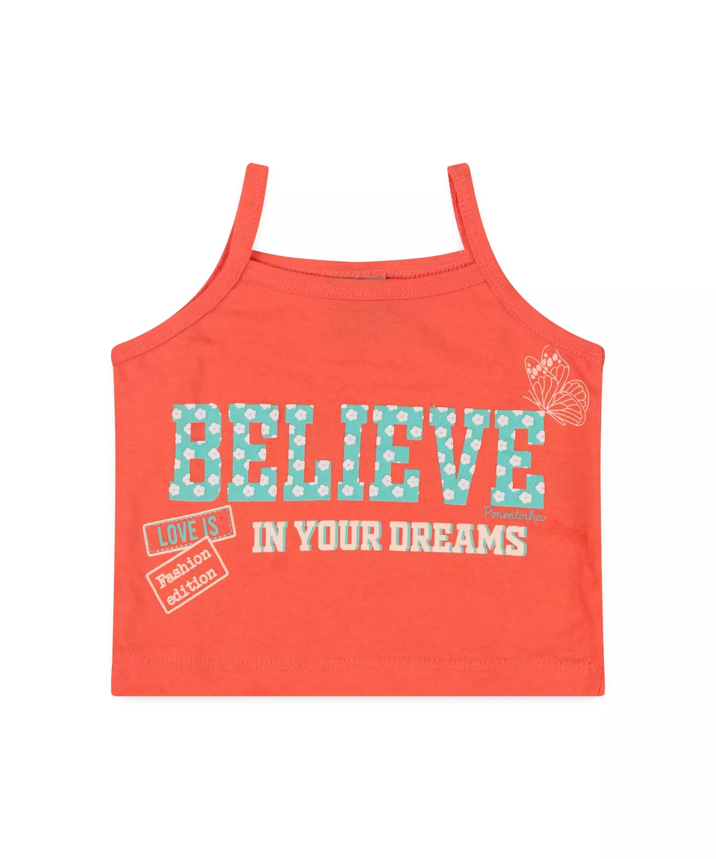 Conjunto Curto Infantil Feminino Estampado Salmão