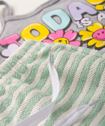 Conjunto Curto Infantil Feminino Good Day Mescla