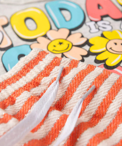 Conjunto Curto Infantil Feminino Good Day Mescla Banana