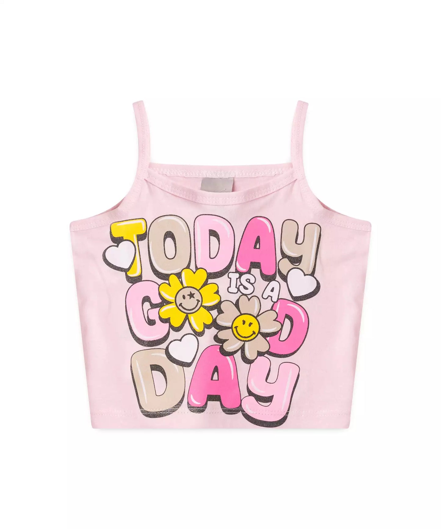 Conjunto Curto Infantil Feminino Good Day Rosa