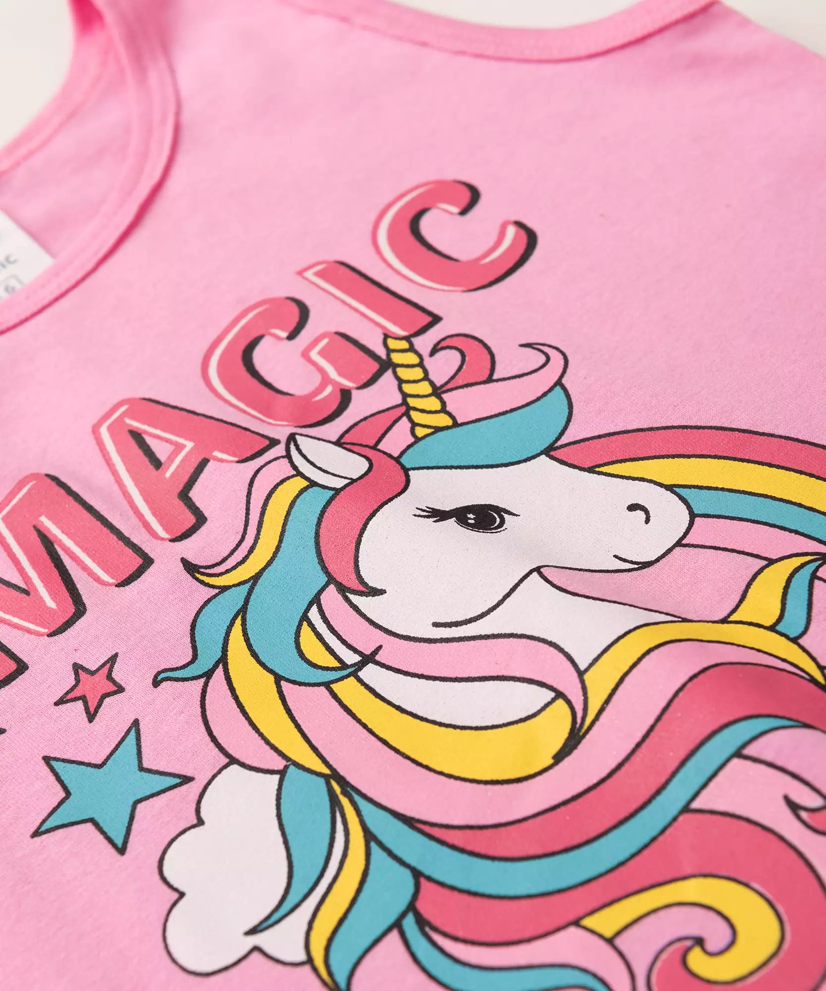 Conjunto Curto Infantil Feminino Unicórnio Pink